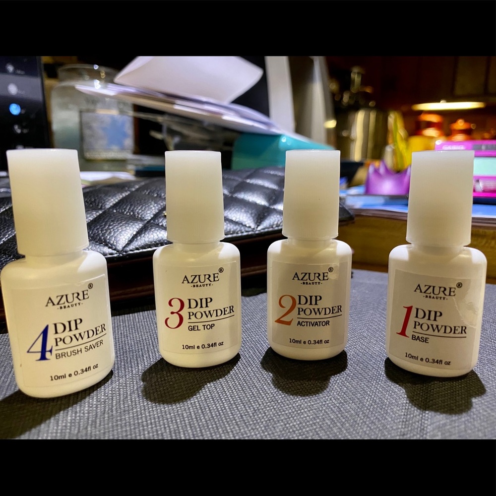 Dip Powder Base, Activator, Gel Top & Brush Saver